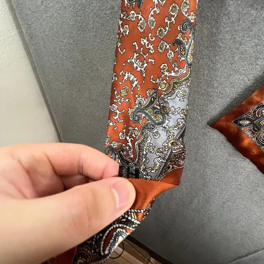 Silk Scarf Brown Multicolor